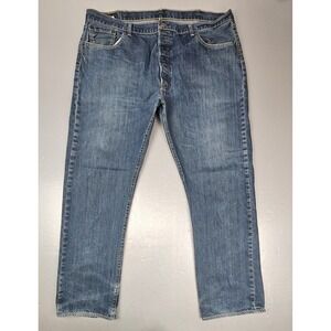 Levis 501 Jeans Mens 42x32 Button Fly Medium‎ Wash Y2k Blue Casual Denim